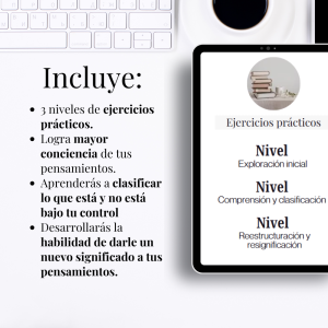 Portada producto Ejercicios para gestionar los pensamientos Guía práctica | Aprendiendo a gestionar mis pensamientos (Versión Mobile)